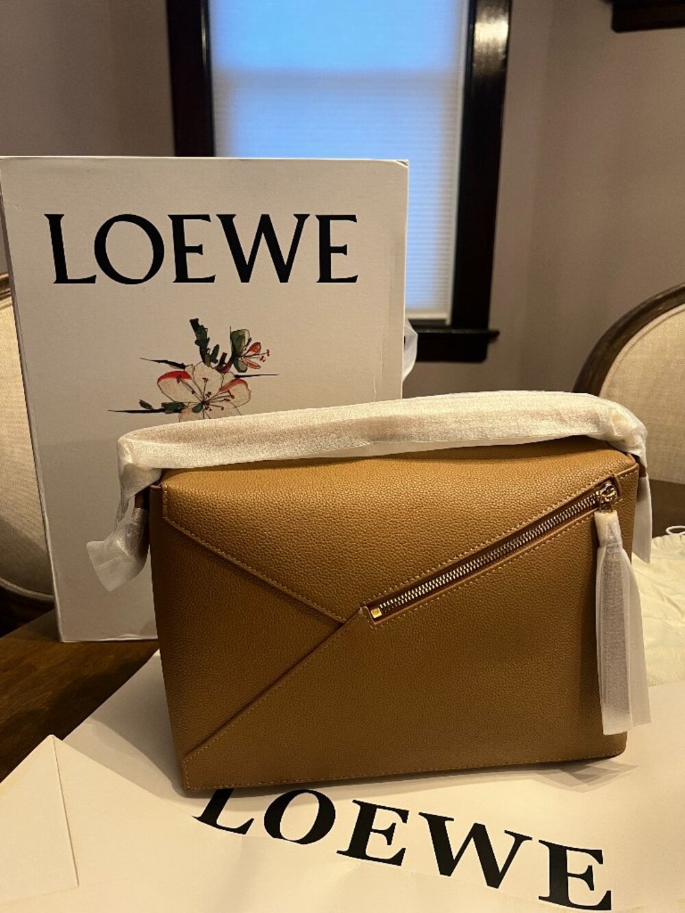 Puzzle Edge Medium Top-Handle Bag in Soft Grained Leather